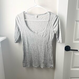 J. Crew Heather Gray 3/4 Sleeve Fitted Tee